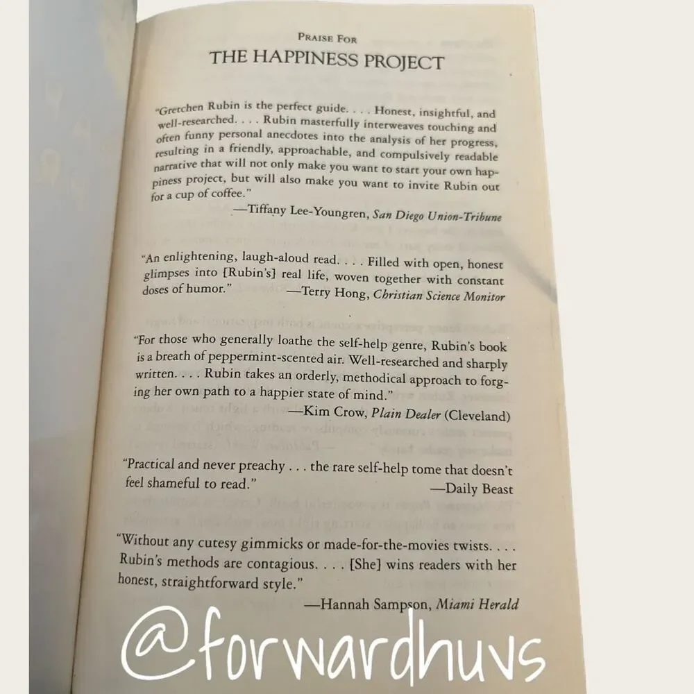“The Happiness Project” by Gretchen Rubin Softcover Book